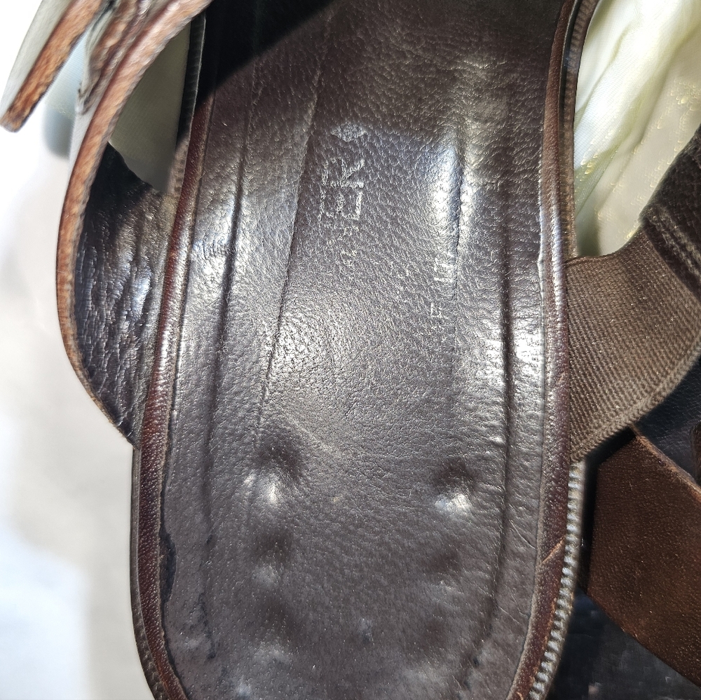 1997  Donald J Pliner Espresso Leather Strappy Block-Heel Sandals – Size 8.5M - Picture 12 of 12